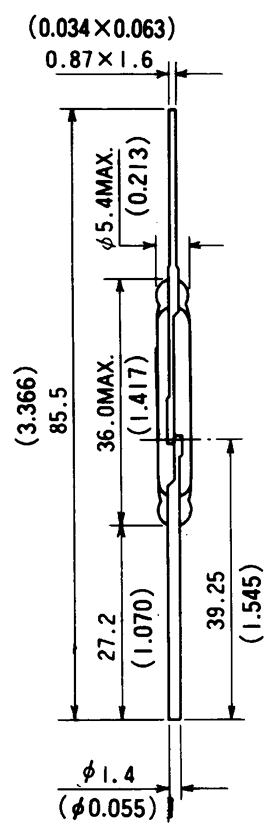 干簧管（磁性開關/磁簧開關）HYR-4001尺寸規(guī)格