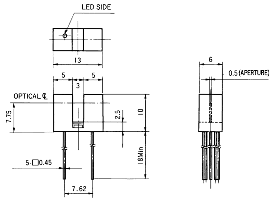 光電傳感器（光學(xué)傳感器）OJ-1101尺寸規(guī)格