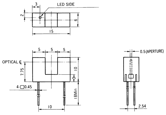 光電傳感器（光學傳感器）OJ-1202尺寸規(guī)格