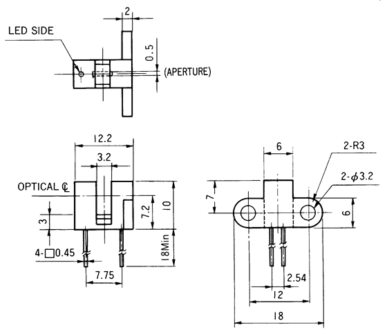 光電傳感器（光學傳感器）OJ-1502尺寸規(guī)格