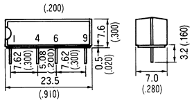 SIP/SG系列干簧繼電器（磁簧繼電器/舌簧繼電器）SG1A _ _ AWR, RWR, EWR尺寸