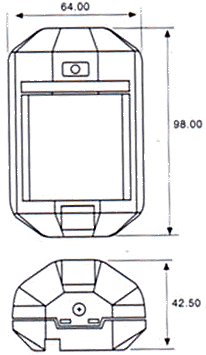 紅外線檢測(cè)器（防盜報(bào)警器/紅外線報(bào)警器）XP3-PI尺寸規(guī)格
